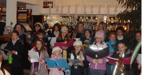 The choir at the Splash FM Christmas party